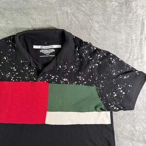 Southpole Polo Shirt Color Block Short Sleeve Graphic Print Top XL